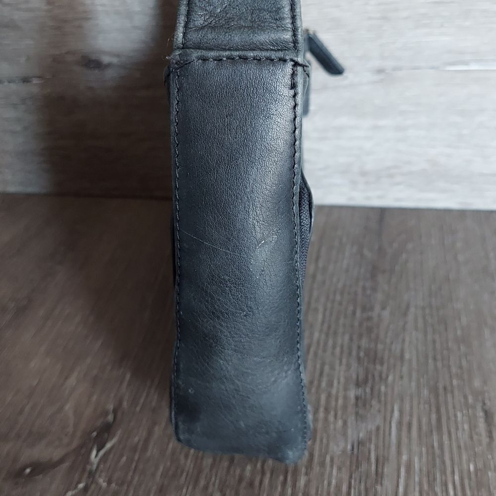 Fossil Vintge Y2K Black Leather Shoulder Bag Flap Pocket - Picture 5 of 11